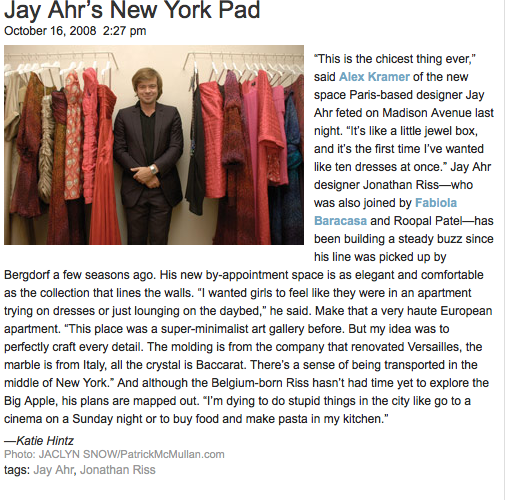 Jonathan Riss at his NYC Atelier